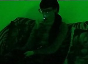 Beth Kinky - Sexy goth domina smoking in green