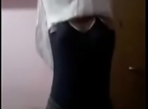 Girl remove dress in webcam