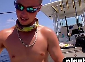 Petite blonde masturbate on the boat with hot