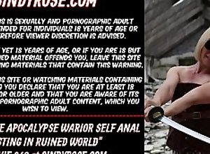 Sindy Rose Apocalypse warrior self anal fisting in