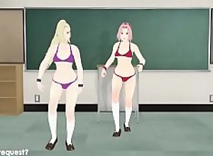 Sakura and Ino MMD: Shake it Off