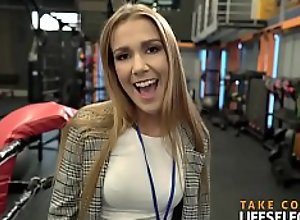 Stud trainer bangs hot reporter Alexis than his