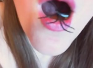 A really strange and super fetish video spiders