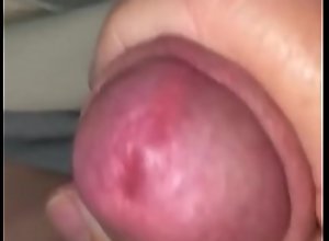 Stroking my leaking white cock