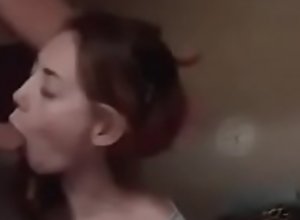 Boyfriend forces his cock in her mouth and making