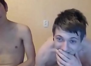 twink friends masturbate each other on webcam