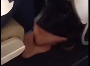 Florida White Married Milf Barefoot on A Plane