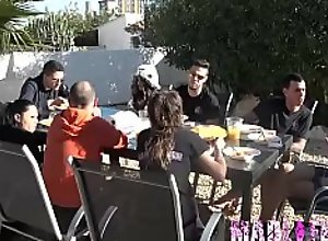 Alexa's breakfast is DICKS!!  Hot outdoors orgy