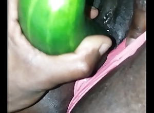 Cucumber in phat acquisitive pussy