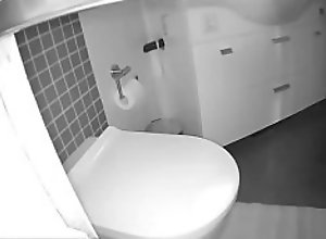 Meine Schlampe heimlich auf der Toilette gefilmt