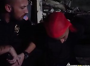 White Male Cops caught Black Guy and fucked him