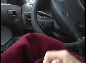 Jacking off and cumming in car but nothing appears