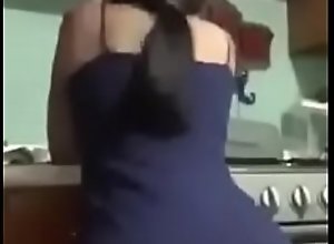 hot girl shows her big booty and her big tits