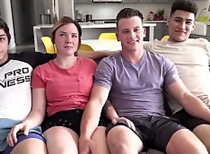 TEEN ORGY - big cock splits holes and 1st time
