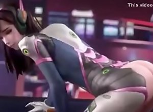 D Va enjoys an exquisite dildo in her vagina and