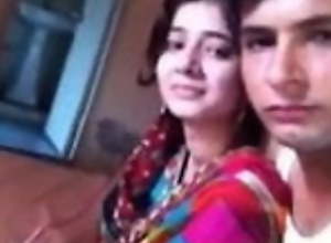 Indian village couple making out at home