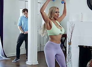 Sneaking On My Hot Latin Step Mom Working Out -..