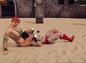 Aine O'Rackie VS Viktoria Iron (Naked Fighter 3D)