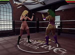 Lady Marvel VS Jennifer Walters (Naked Fighter 3D)