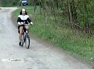 Nun exposed to bike