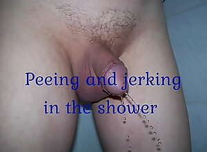 Peeing and jerking in the shower