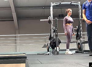 TheNclubCandid.com : BIG BOOBS at gym working..