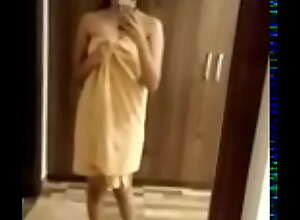 Desi Punjabi girl taking off towel - free