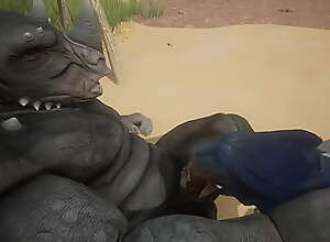 Rhino pumps cum into Lizard - Wildlife
