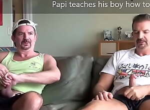 Papi teaches his boy how to edge!