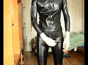 latex shirt with leather pants