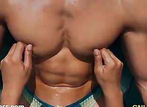 This hot Model loves getting this pecs and..