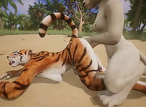 Lioness and Tiger eat each other's pussies -