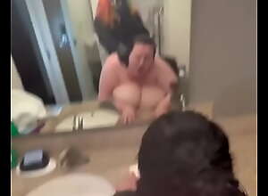 Fucking my BBW step sister in the bathroom while