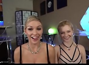 Two blond babes bust a nut for big cock - Kenzie