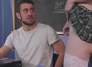 TS Natalie gets fuck inside the classroom