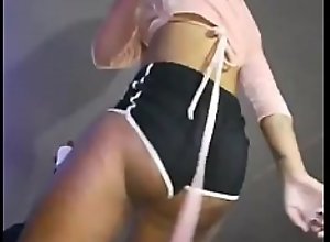 Sexy dancing to a hip hop live performance
