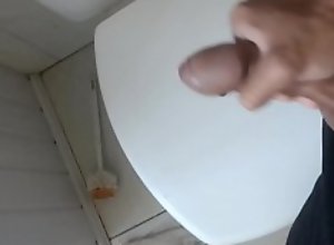 Brazilian 18yo Guy cum on bathroom