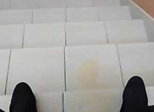 Pissing on stairs