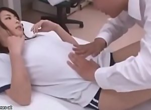 Japanese pretty college girl massage turns in sex