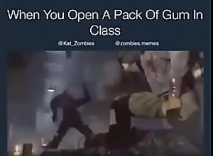 Don't open a pack of gum in class
